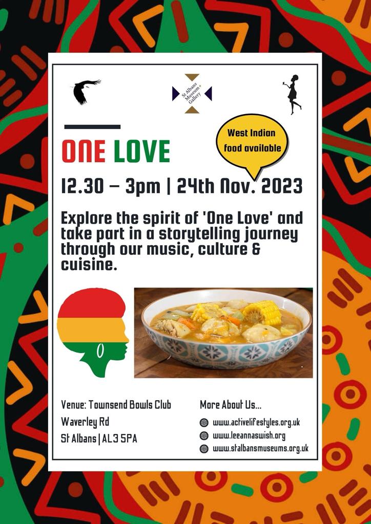 "one love" poster of event